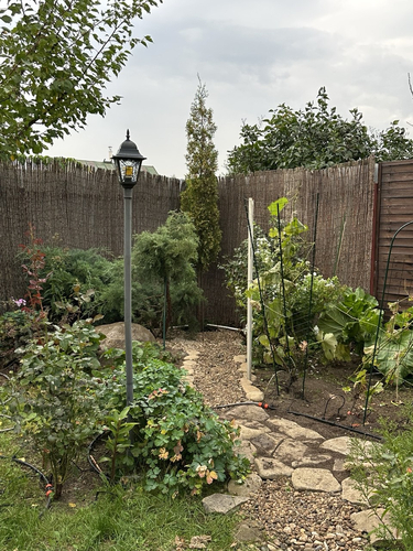 декорирование забора из профлиста камышовыми матам